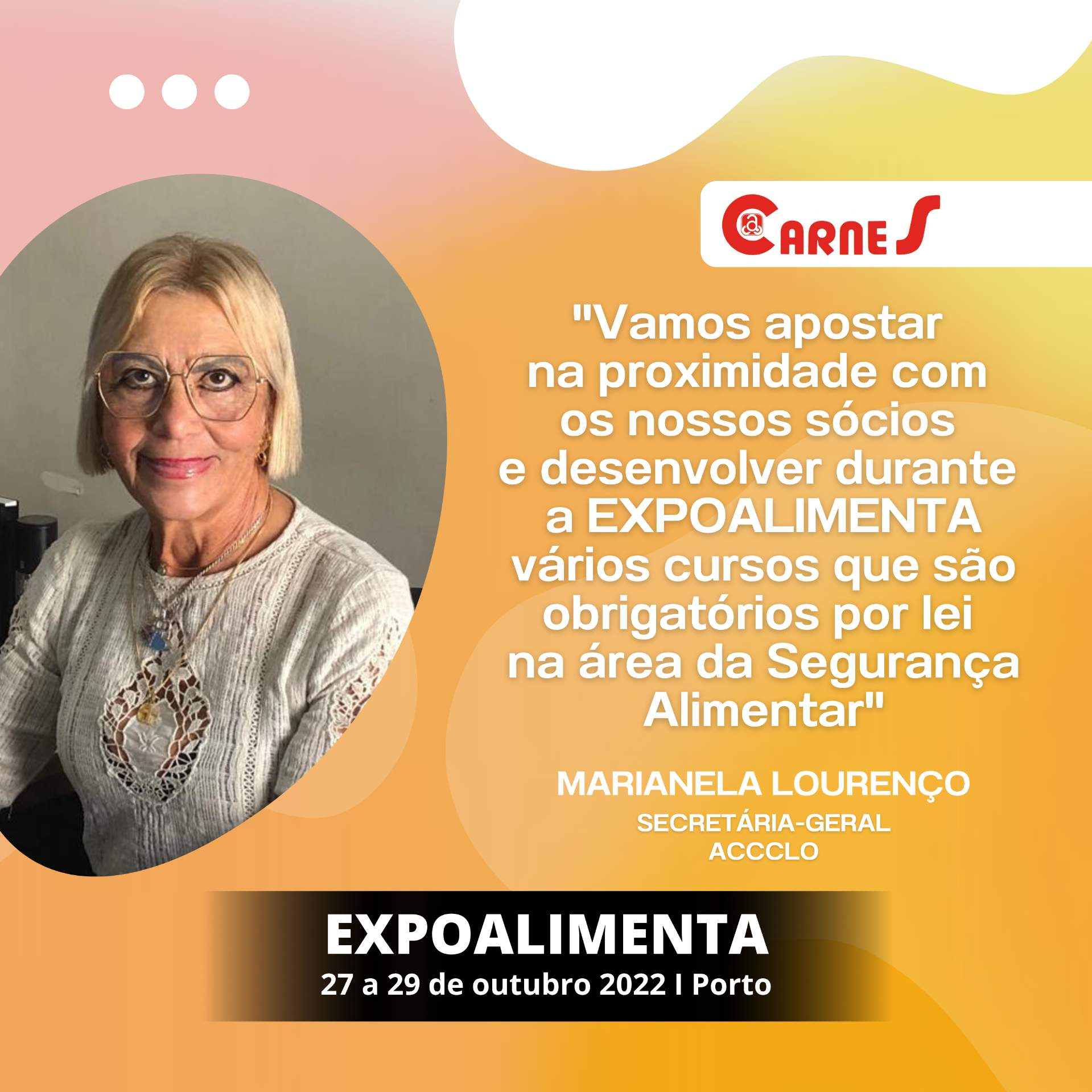 ACCCLO: "We will bet on the proximity to our partners and will promote several courses during EXPOALIMENTA that are mandatory by law in the area of Food Safety"