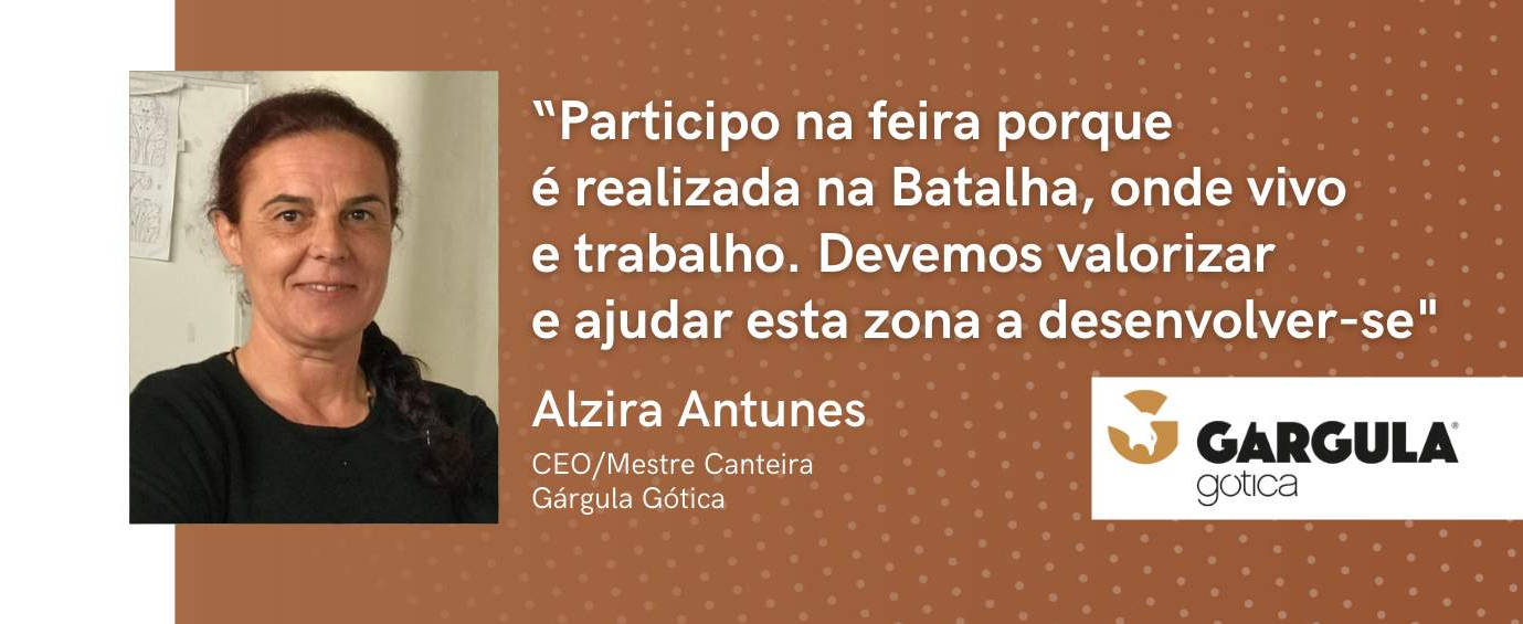 Gárgula Gótica: "Je participe à la foire parce qu'elle a lieu à Batalha, où je vis et travaille. Nous devons valoriser et aider cette région à se développer".