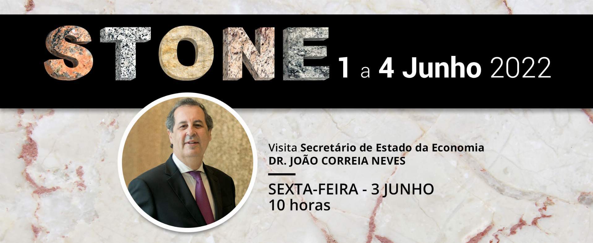 Secretário de Estado da Economia confirma visita à feira de referência do setor da pedra